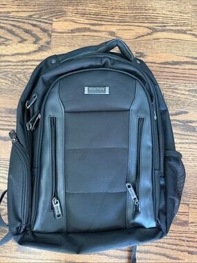 Kenneth Cole Reaction Black Backpack with Multiple Zip Pockets
